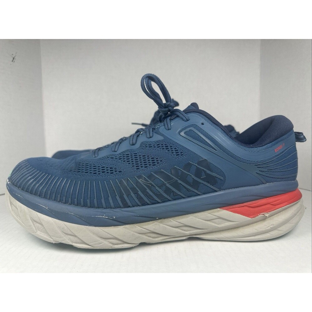 Hoka One One Bondi 7 1110518 RTOS Blue Running Walk Shoes Sneakers Mens Size 15